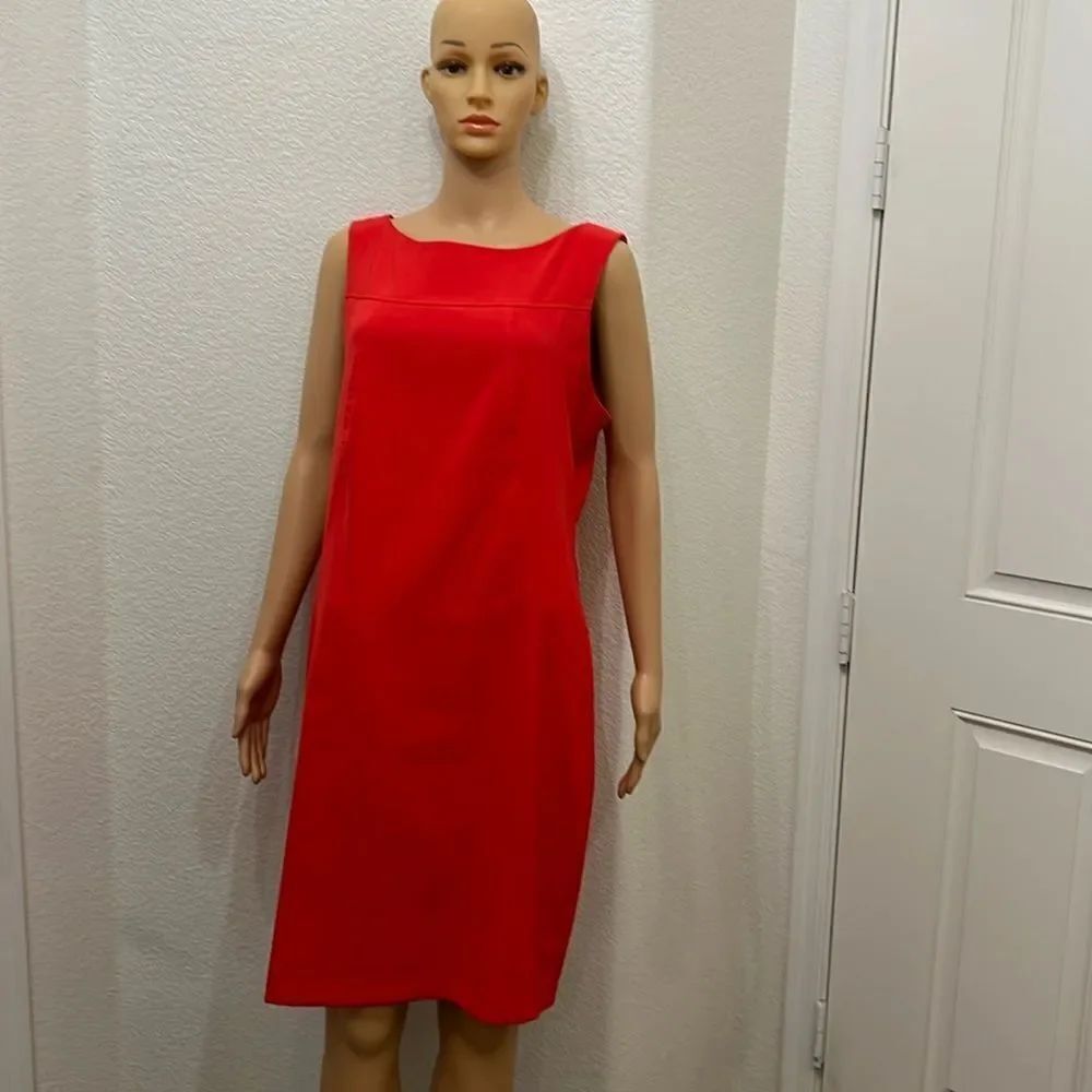 ALYX Limited Dress Sz 18 Scoop Neck Sleeveless Midi SheathโZipper Christmas Red
